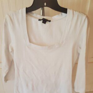 Boston Proper Square Neck 3/4" tee M